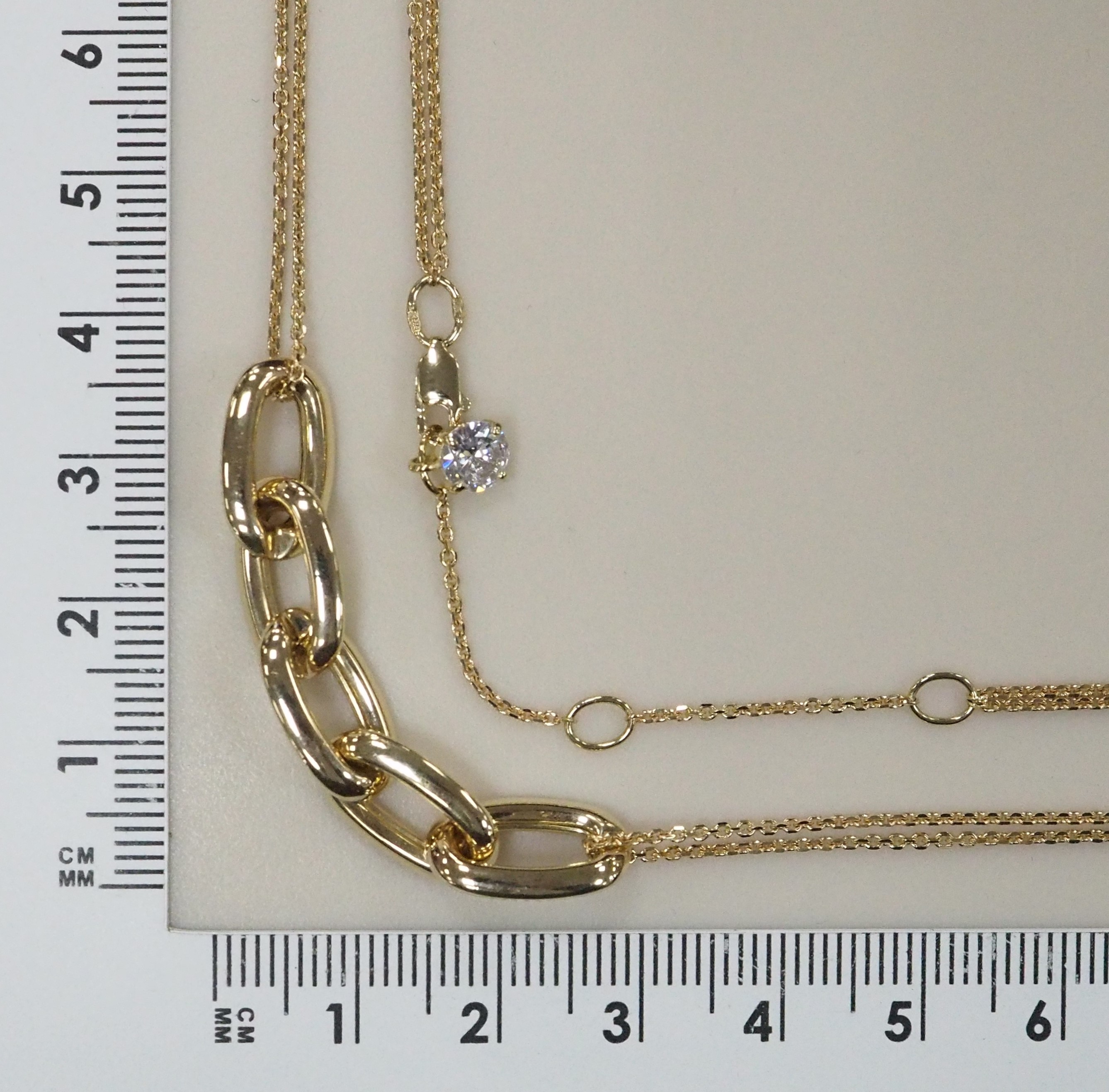 Колье из желтого золота с фианитом